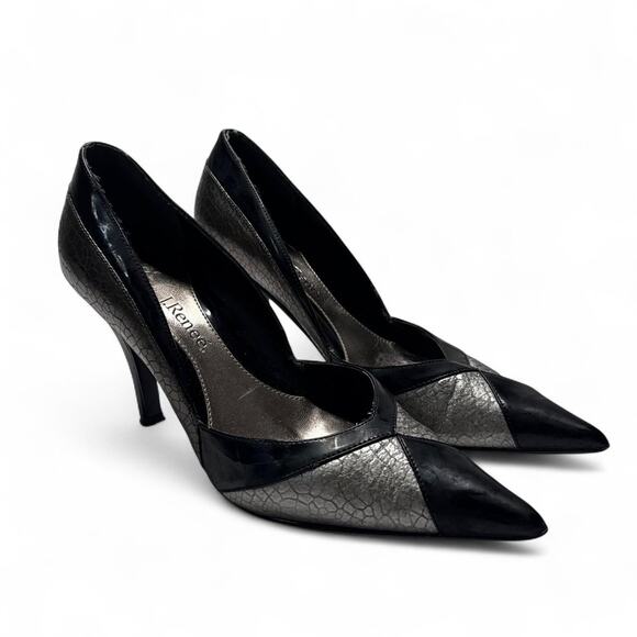 J. Reneé Shoes - J. Renee black & silver crocodile skin texture office siren heels size 9 1/2